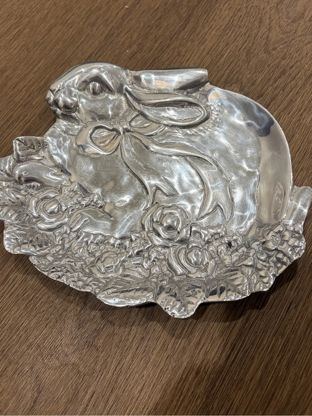 Vintage Decorative Silver Bunny Dish